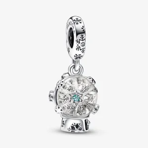 (bilde for) Pandora Snøfnugg Snøkule Hengende Charm - 792369C01