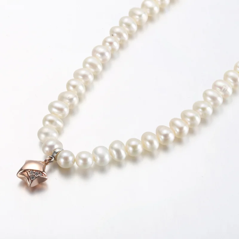 (bilde for) Pandora Star sterling silver and 14k rose gold-plated collier with clear cubic z - Vis 2