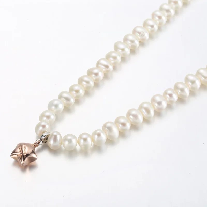 (bilde for) Pandora Star sterling silver and 14k rose gold-plated collier with clear cubic z - Vis 3