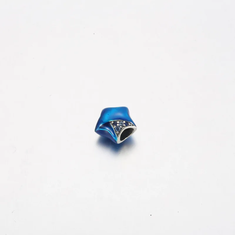 (bilde for) Pandora Star sterling silver charm with true blue and night blue crystal and tra - Vis 2