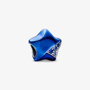 (bilde for) Pandora Star sterling silver charm with true blue and night blue crystal and transparent blue enamel - 792486C01