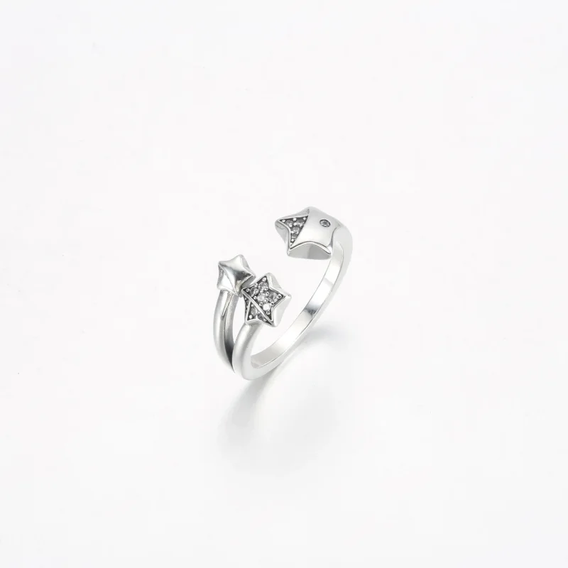 (bilde for) Pandora Star sterling silver ring with clear cubic zirconia - 192490C01 - Vis 2