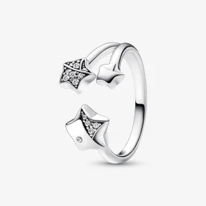 (bilde for) Pandora Star sterling silver ring with clear cubic zirconia - 192490C01