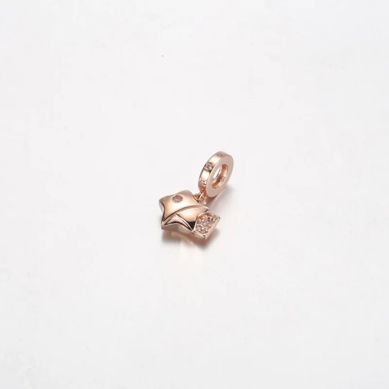 (bilde for) Pandora Stjerne 14k rosegullbelagt dingle med klare cubic zirconia - 782483C01 - Vis 2