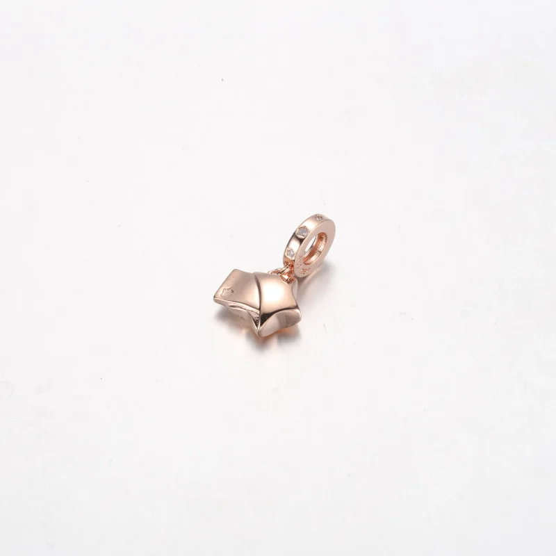 (bilde for) Pandora Stjerne 14k rosegullbelagt dingle med klare cubic zirconia - 782483C01 - Vis 3