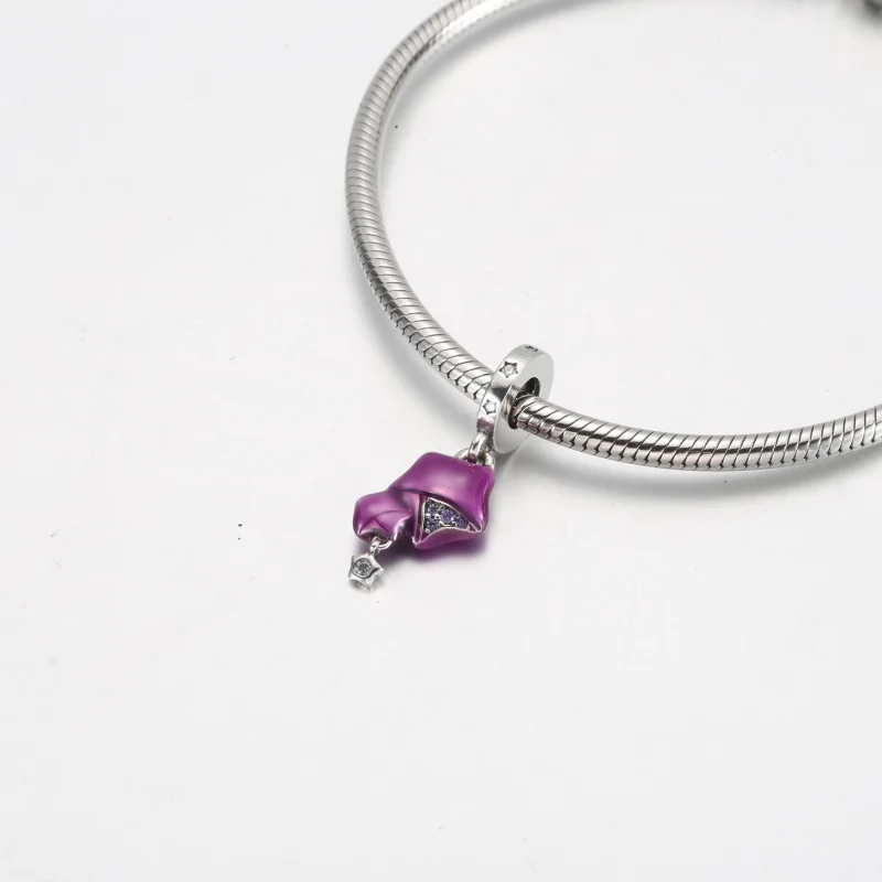 (bilde for) Pandora Stjerne sterlingsølv dingler med klar cubic zirconia, kongelig lilla kry - Vis 4