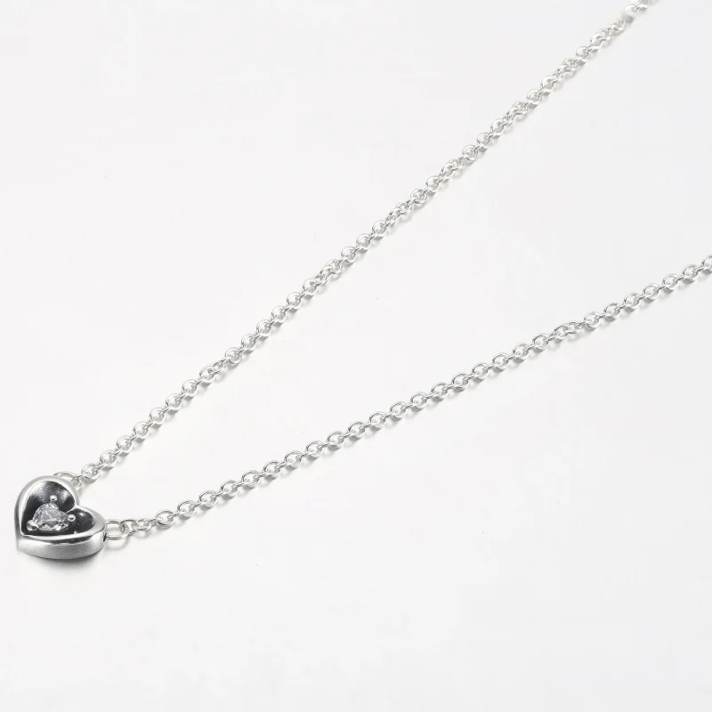 (bilde for) Pandora Strålende Hjerte og Svevende Stein Anheng Collier Halskjede - 392494C01 - Vis 2