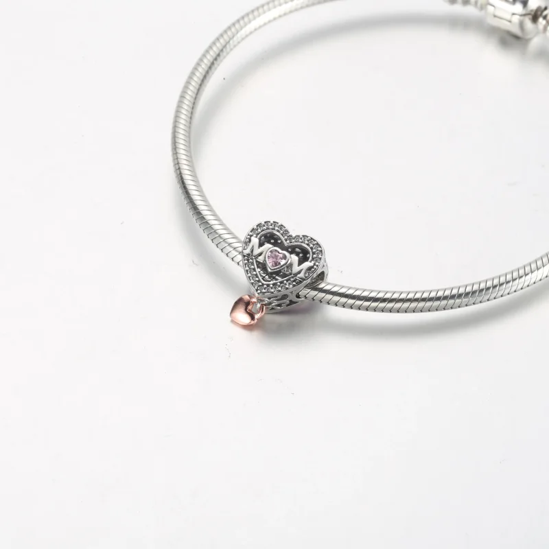 (bilde for) Pandora Tofarget Åpen Mor og Hjerte Charm - 782653C01 - Vis 6