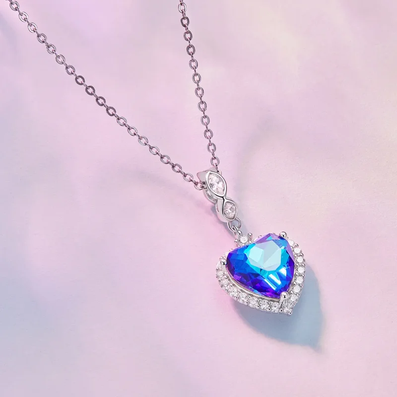 (bilde for) Pandora Style Blue Heart Charm - BSC775 - Vis 2