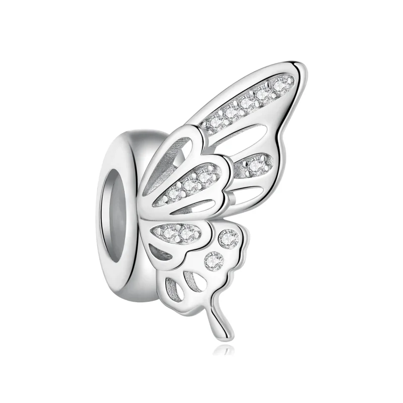 (bilde for) Pandora Style Butterflies Spacer Charm - BSC823 - Vis 3