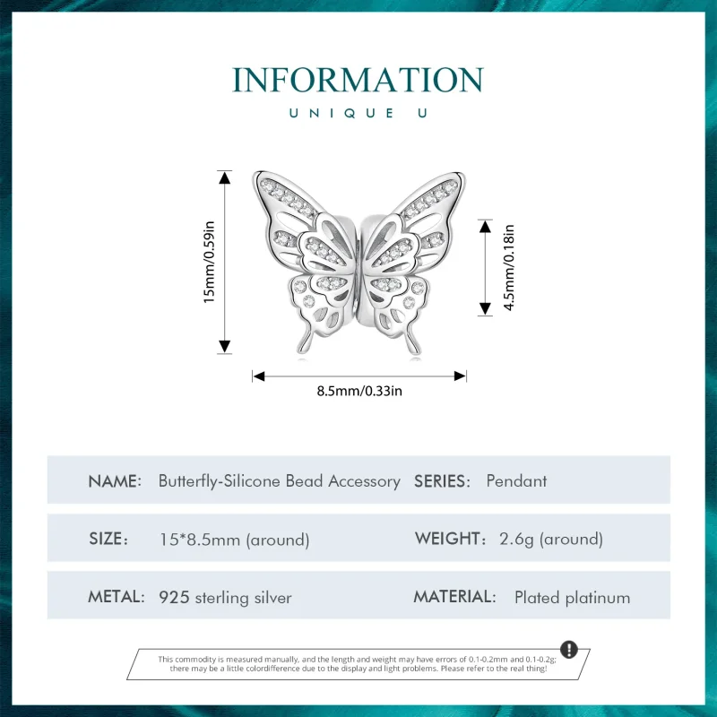 (bilde for) Pandora Style Butterflies Spacer Charm - BSC823 - Vis 4