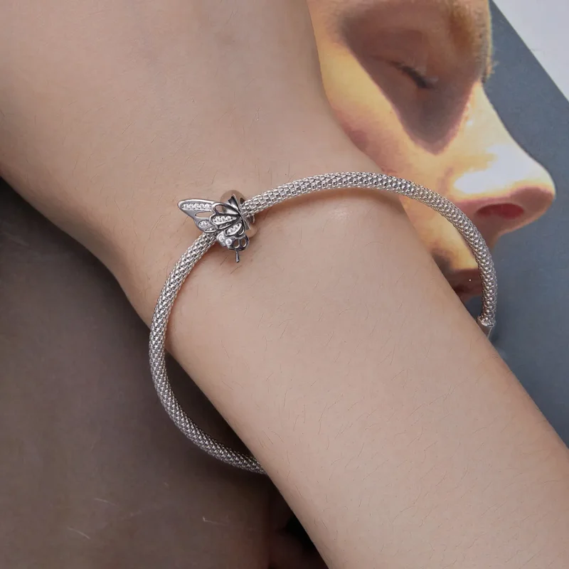 (bilde for) Pandora Style Butterflies Spacer Charm - BSC823 - Vis 7