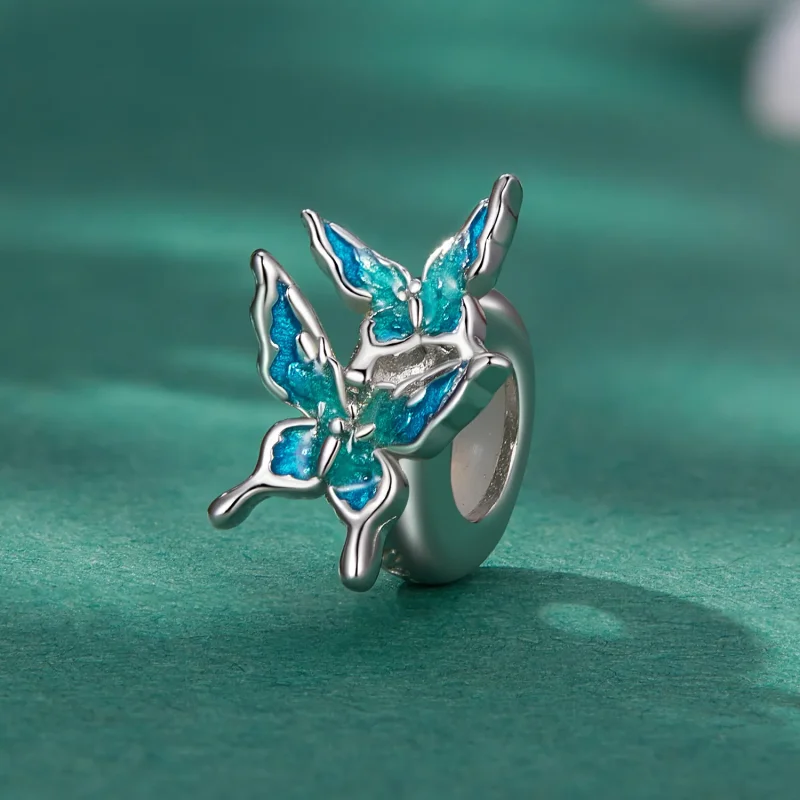 (bilde for) Pandora Style Butterfly Spacer Charm - BSC789 - Vis 2