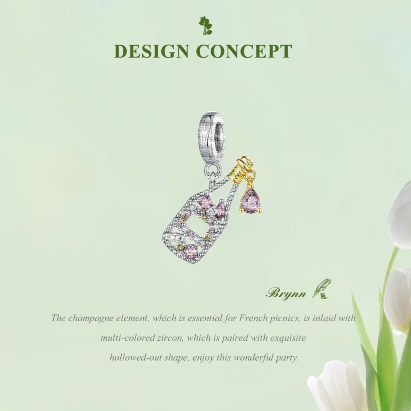 (bilde for) Pandora Style Champagne Charm - BSC863 - Vis 4
