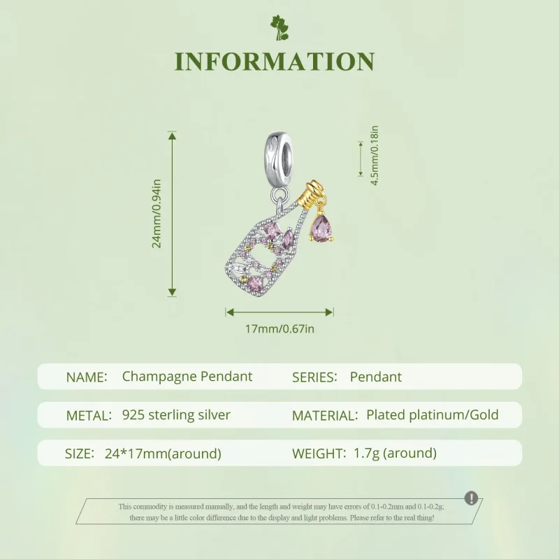 (bilde for) Pandora Style Champagne Charm - BSC863 - Vis 6
