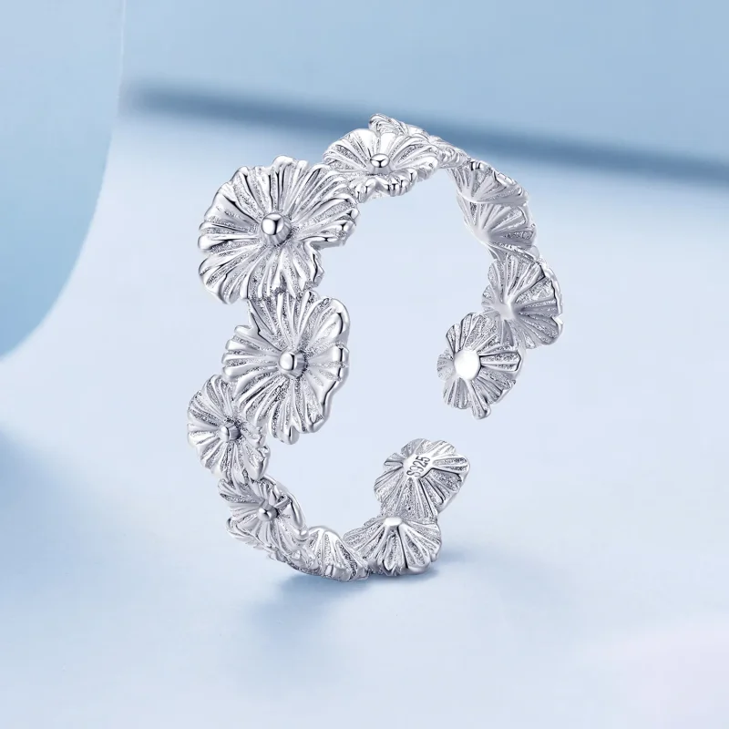 (bilde for) Pandora Style Classic Daisy Flower Band Ring - BSR382 - Vis 2