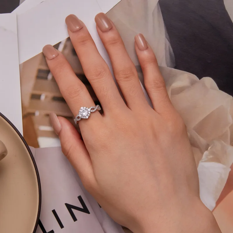 (bilde for) Pandora Style Classic Elegance Ring Clear Cz - BSR352 - Vis 6