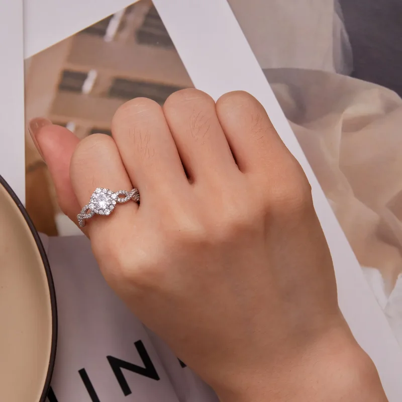 (bilde for) Pandora Style Classic Elegance Ring Clear Cz - BSR352 - Vis 7