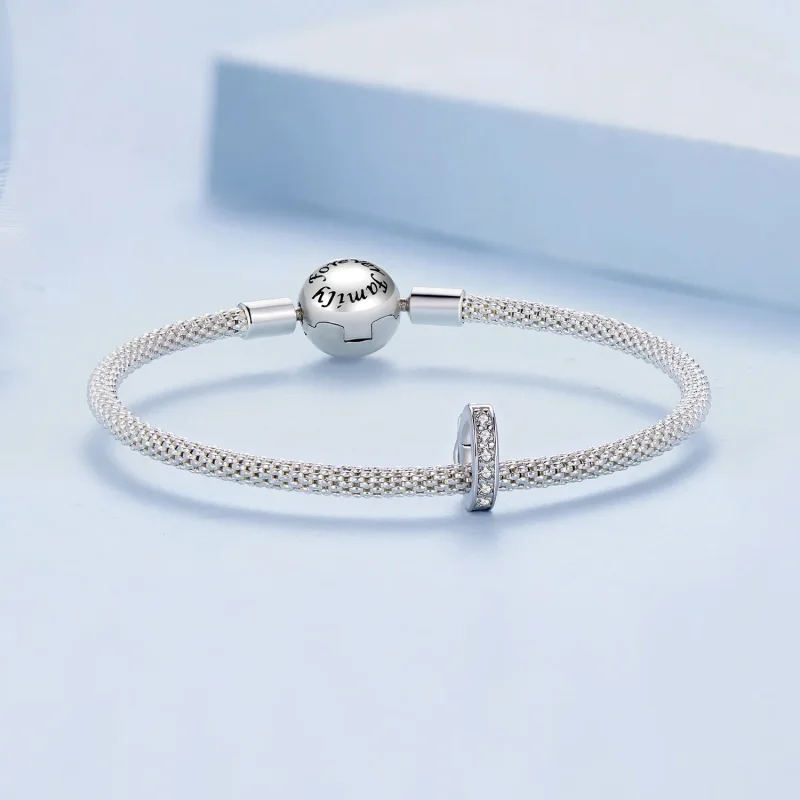 (bilde for) Pandora Style Clear Sparkle Spacer Charm - BSC886 - Vis 5
