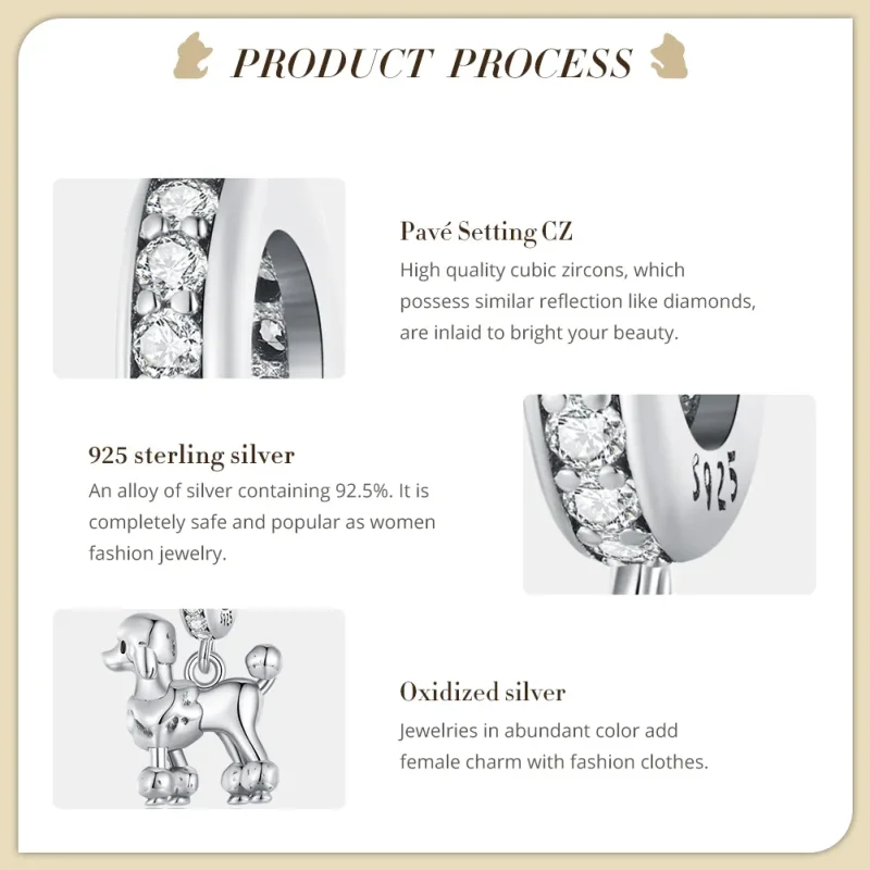 (bilde for) Pandora Style Cockapoo Charm - BSC797 - Vis 5