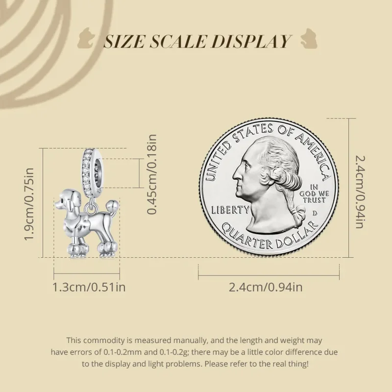 (bilde for) Pandora Style Cockapoo Charm - BSC797 - Vis 7