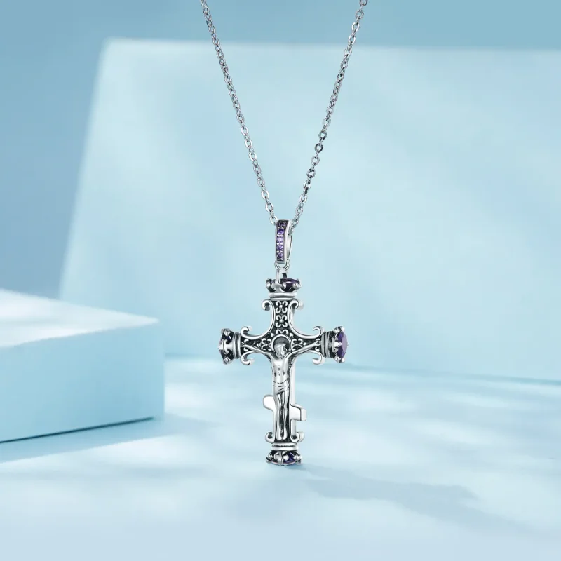 (bilde for) Pandora Style Cross Pendant - SCP064 - Vis 2