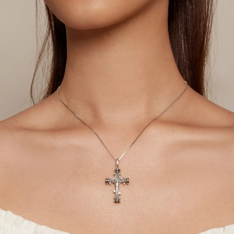 (bilde for) Pandora Style Cross Pendant - SCP064 - Vis 6