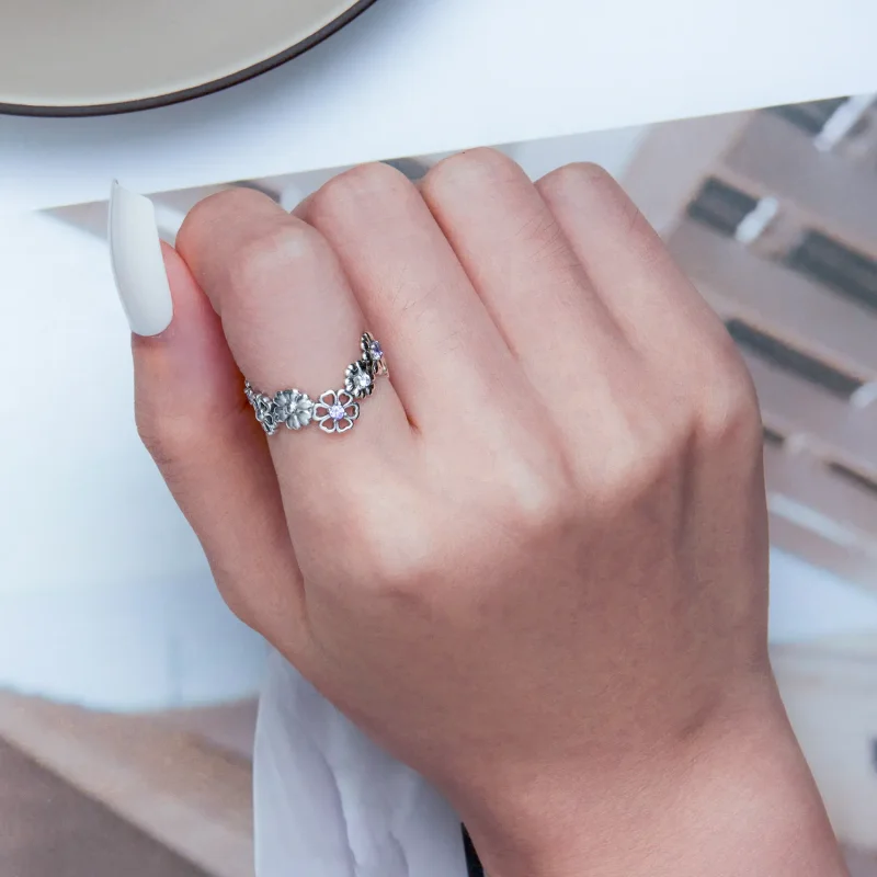 (bilde for) Pandora Style Daisy Chain Ring - SCR873 - Vis 6