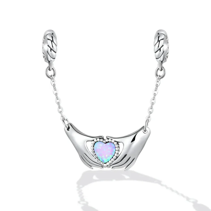 (bilde for) Pandora Style Family Heart Safety Chain - BSC597 - Vis 2
