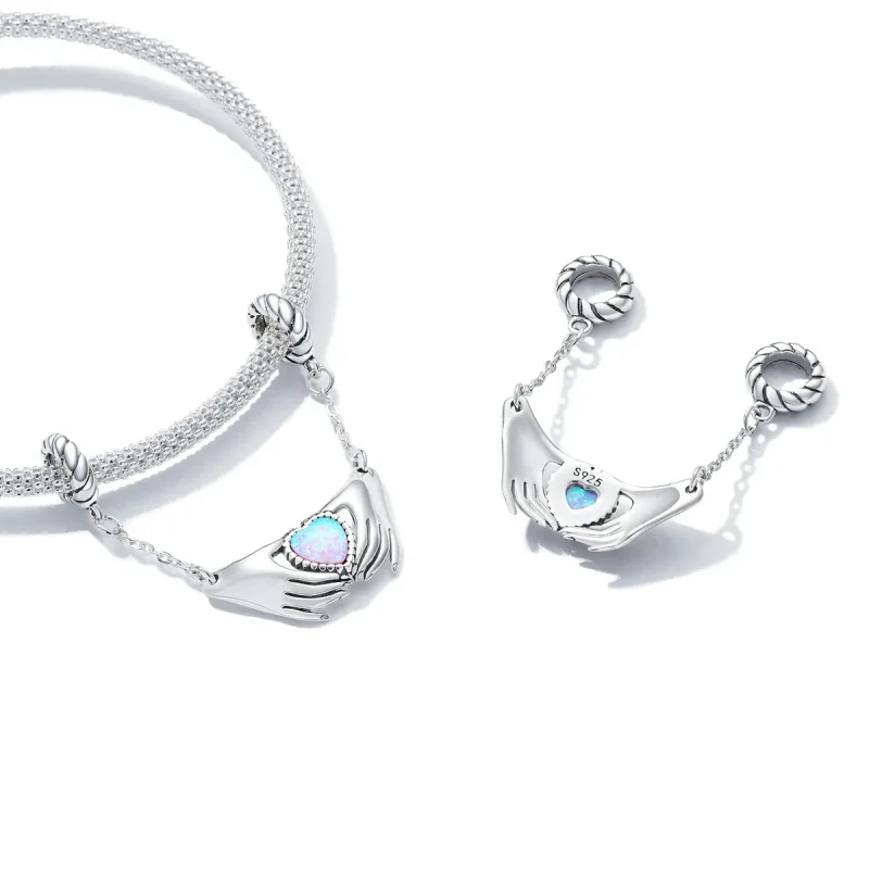 (bilde for) Pandora Style Family Heart Safety Chain - BSC597 - Vis 4