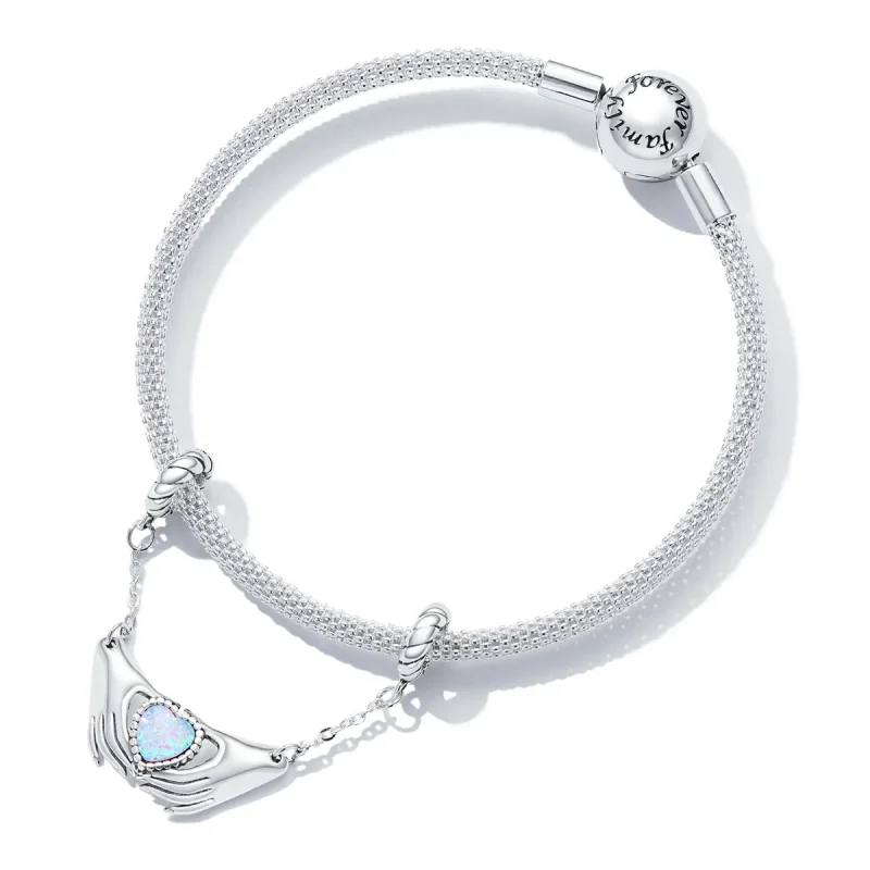 (bilde for) Pandora Style Family Heart Safety Chain - BSC597 - Vis 5