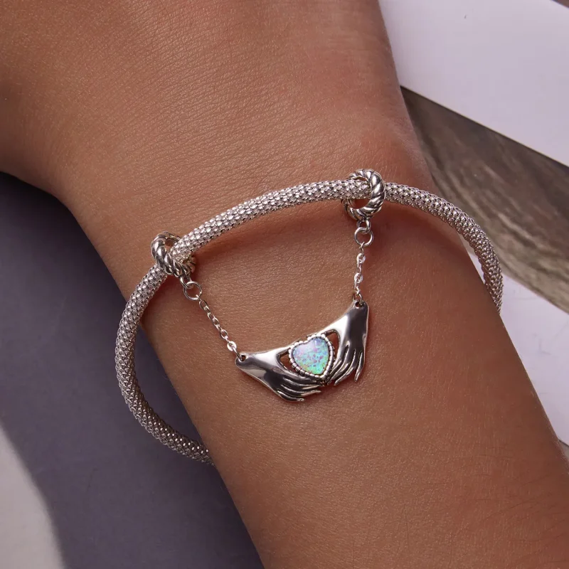 (bilde for) Pandora Style Family Heart Safety Chain - BSC597 - Vis 6