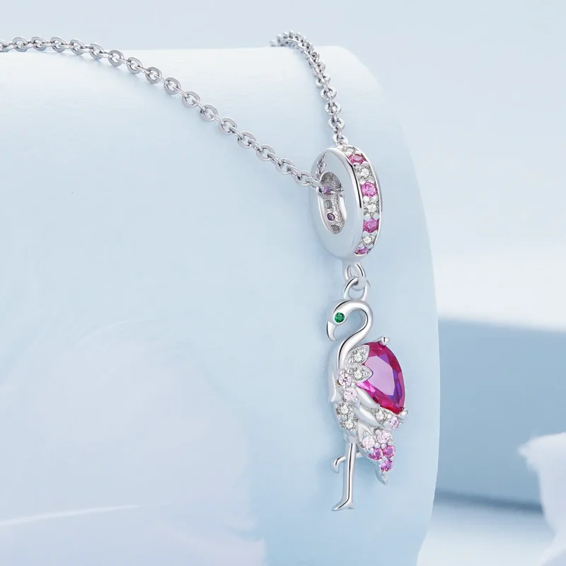 (bilde for) Pandora Style Flamingo Charm - BSC833 - Vis 2
