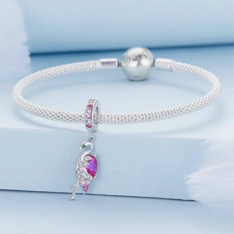(bilde for) Pandora Style Flamingo Charm - BSC833 - Vis 3