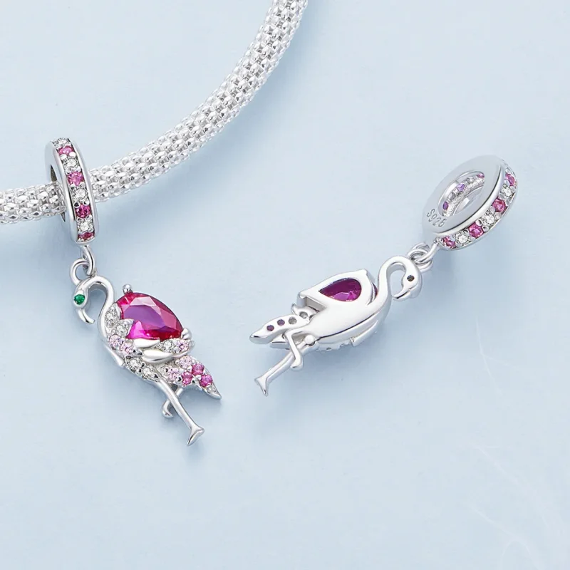 (bilde for) Pandora Style Flamingo Charm - BSC833 - Vis 4