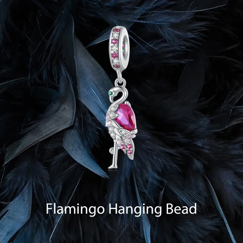 (bilde for) Pandora Style Flamingo Charm - BSC833 - Vis 6
