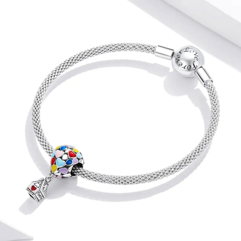 (bilde for) Pandora Style Flying House Charm - BSC417 - Vis 3