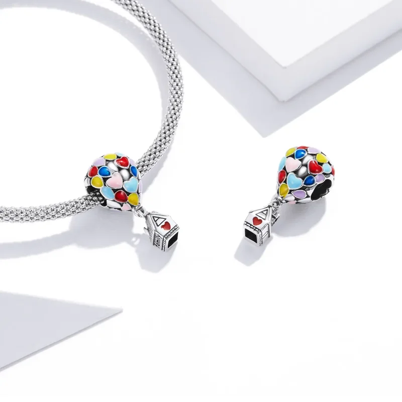 (bilde for) Pandora Style Flying House Charm - BSC417 - Vis 4
