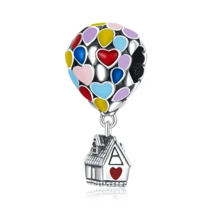 (bilde for) Pandora Style Flying House Charm - BSC417