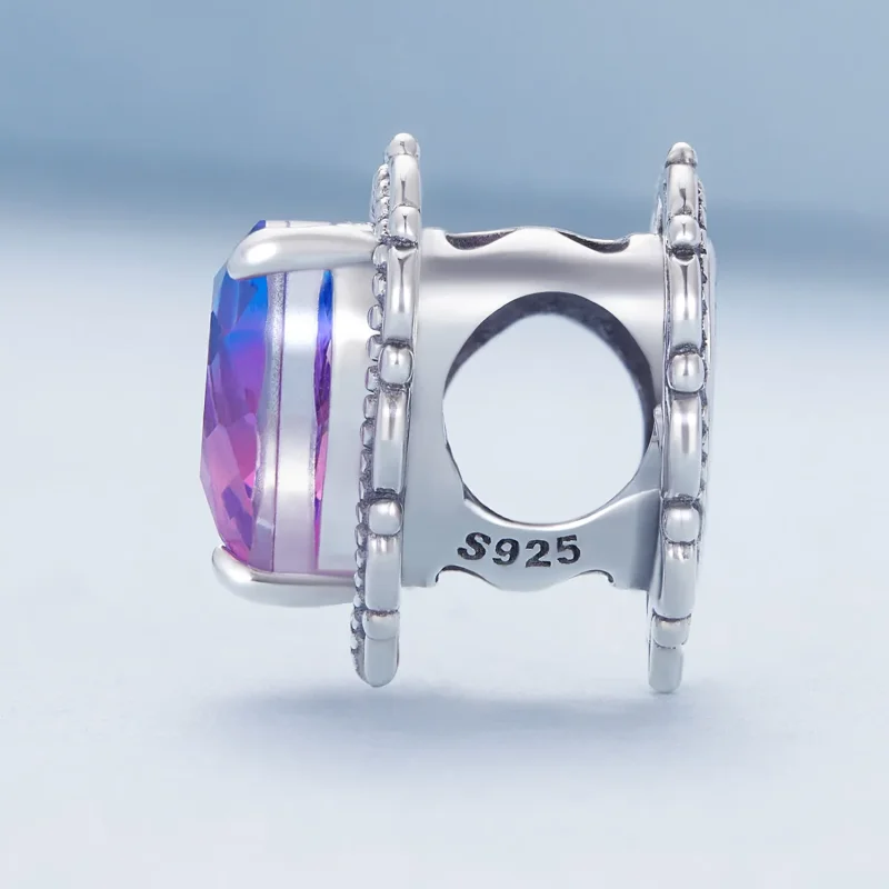 (bilde for) Pandora Style Forever my love Gradient Color Heart Charm - BSC830 - Vis 3