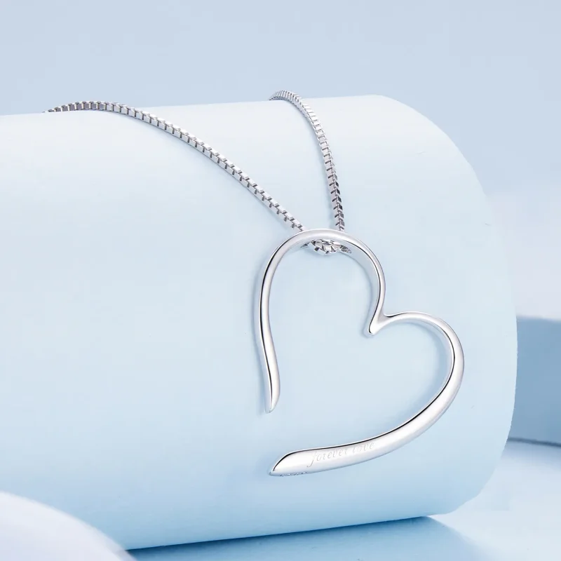 (bilde for) Pandora Style Freehand Heart Halskjede - BSN341 - Vis 2