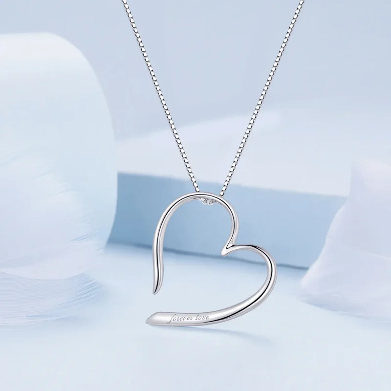 (bilde for) Pandora Style Freehand Heart Halskjede - BSN341 - Vis 3