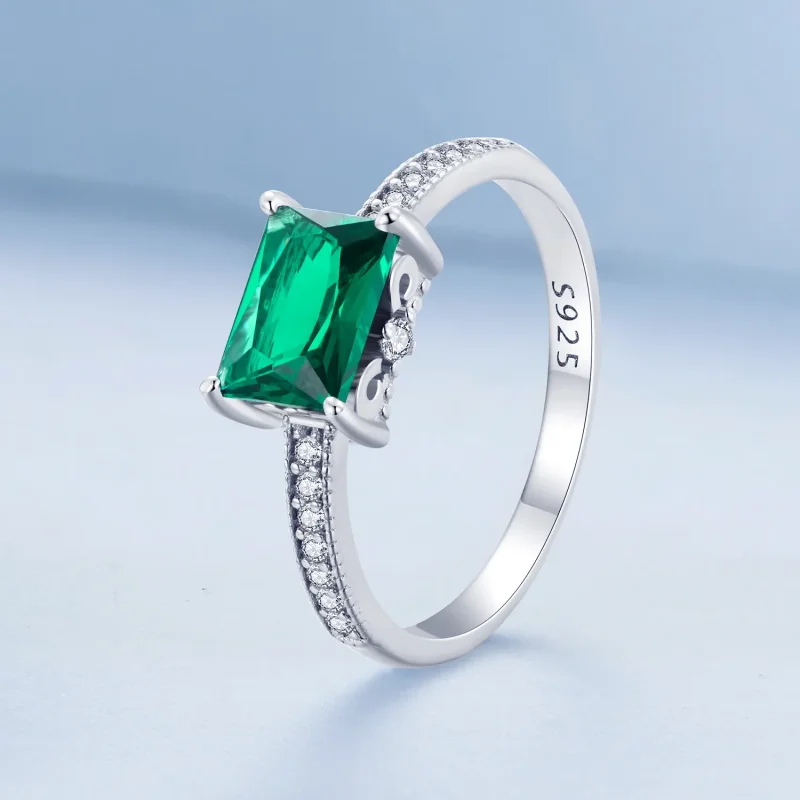 (bilde for) Pandora Style Green Stone Ring - BSR461 - Vis 2