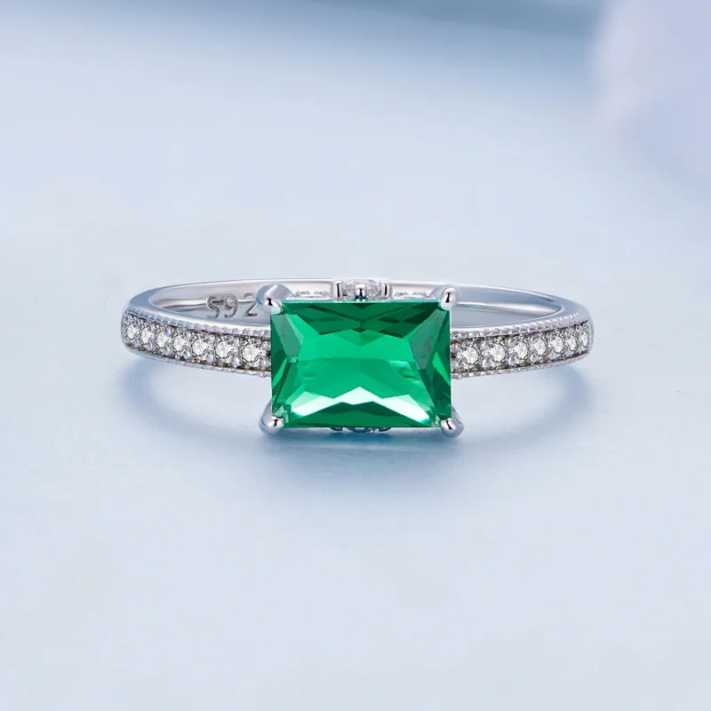 (bilde for) Pandora Style Green Stone Ring - BSR461 - Vis 3