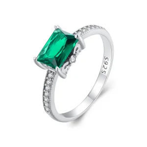 (bilde for) Pandora Style Green Stone Ring - BSR461