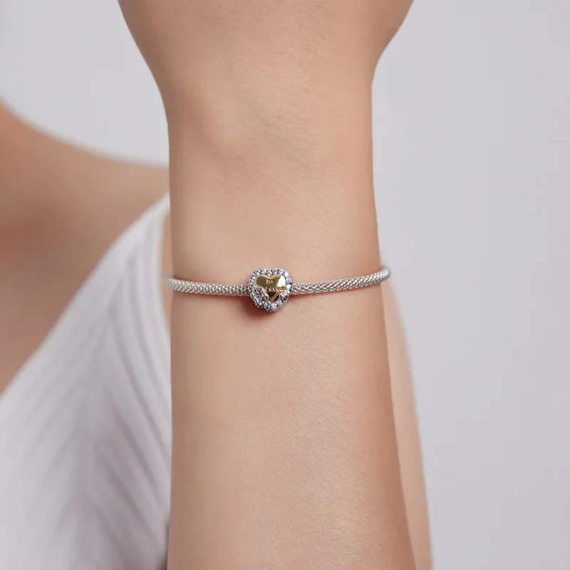 (bilde for) Pandora Style Heart Charm - BSC500 - Vis 5
