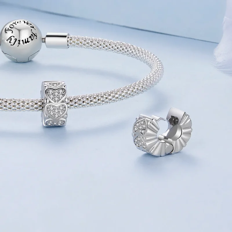 (bilde for) Pandora Style Heart Spacer - BSC885 - Vis 4