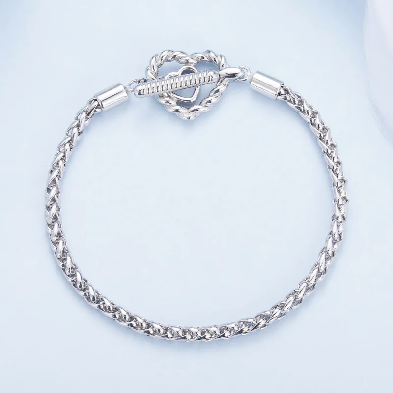 (bilde for) Pandora Style Heart T Bar armbånd - BSB132 - Vis 3