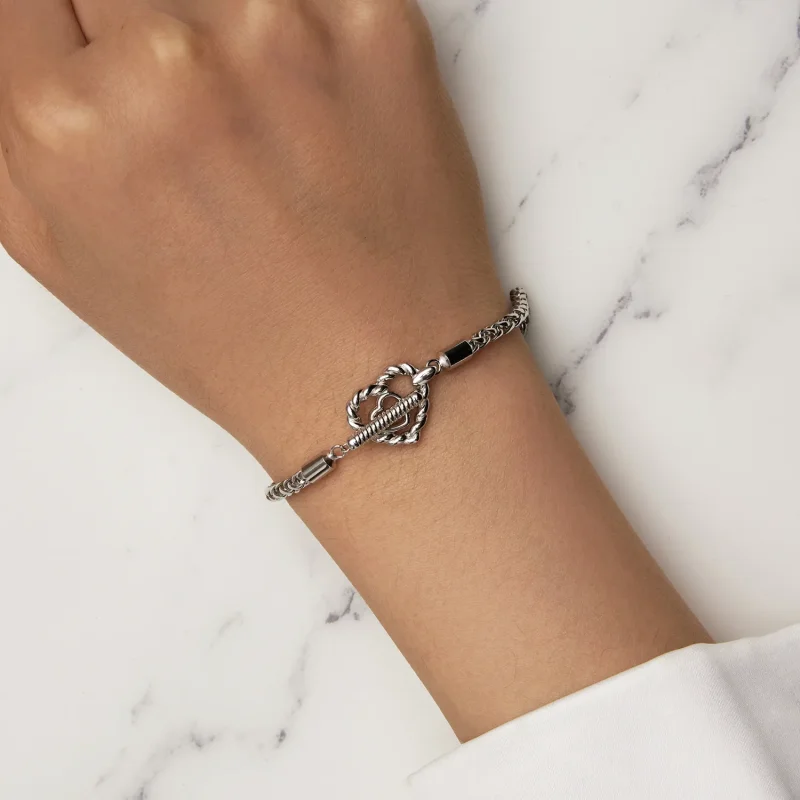 (bilde for) Pandora Style Heart T Bar armbånd - BSB132 - Vis 6