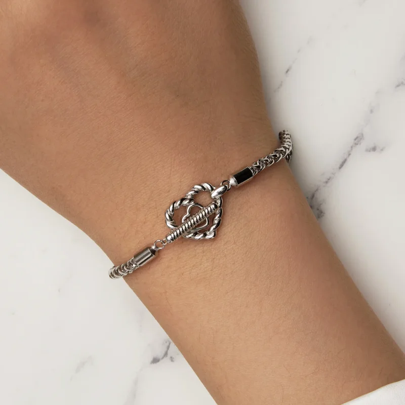 (bilde for) Pandora Style Heart T Bar armbånd - BSB132 - Vis 8